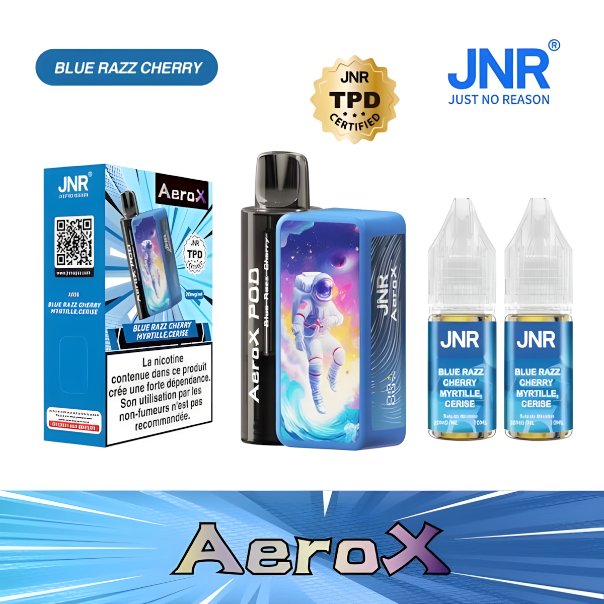 Vape douce myrtille et cerise JNR Aero X