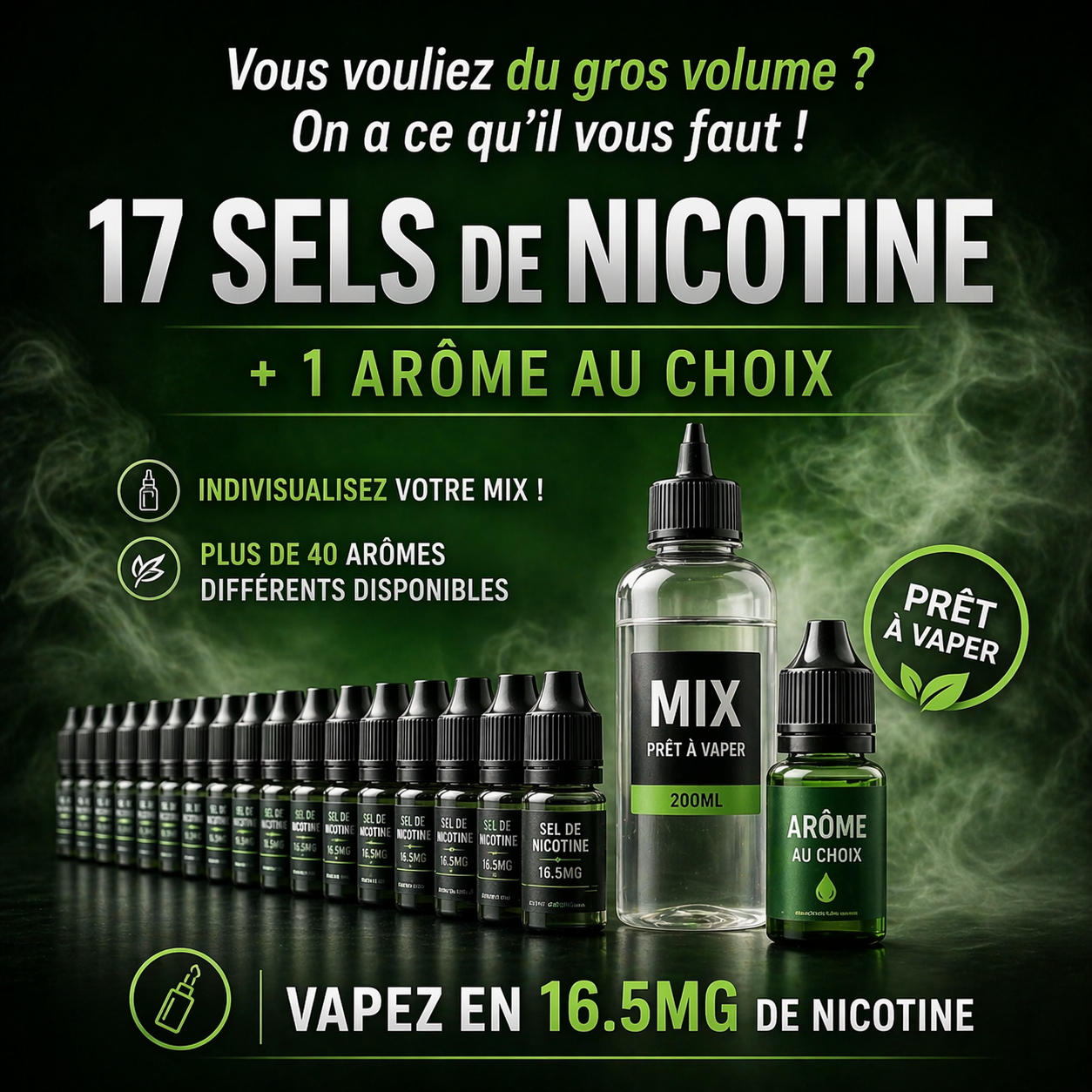 Kit DIY E-Liquide Puff 200ml aux Sels de Nicotine TornaPuff Kit DIY E-Liquide Puff 200ml aux Sels de Nicotine TornaPuff