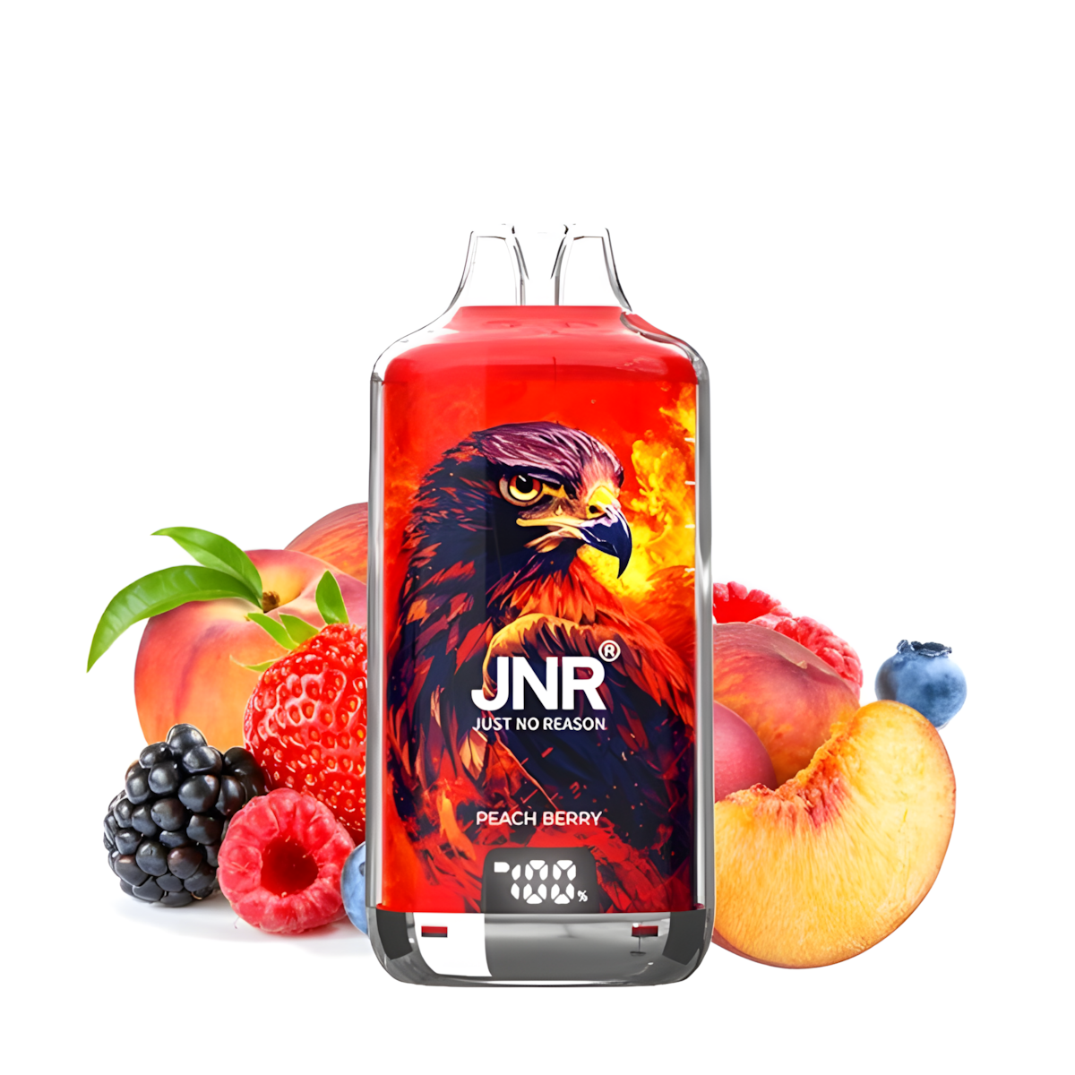 Vape 28000 puffs goût pêche et fruits rouges