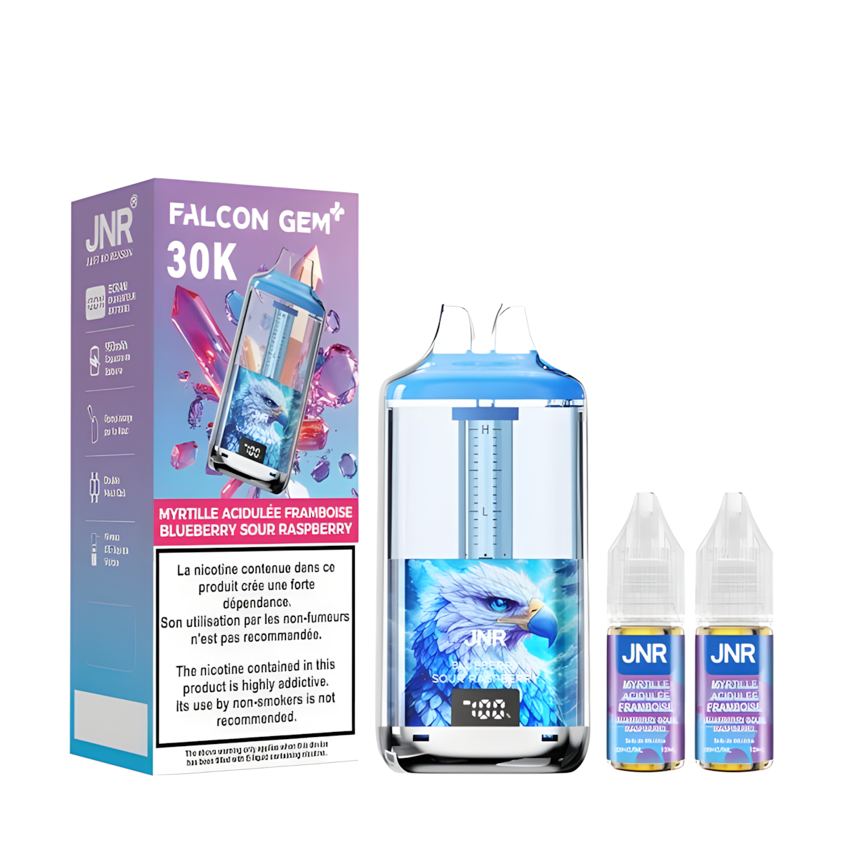 falcon gem plus saveur myrtille framboise