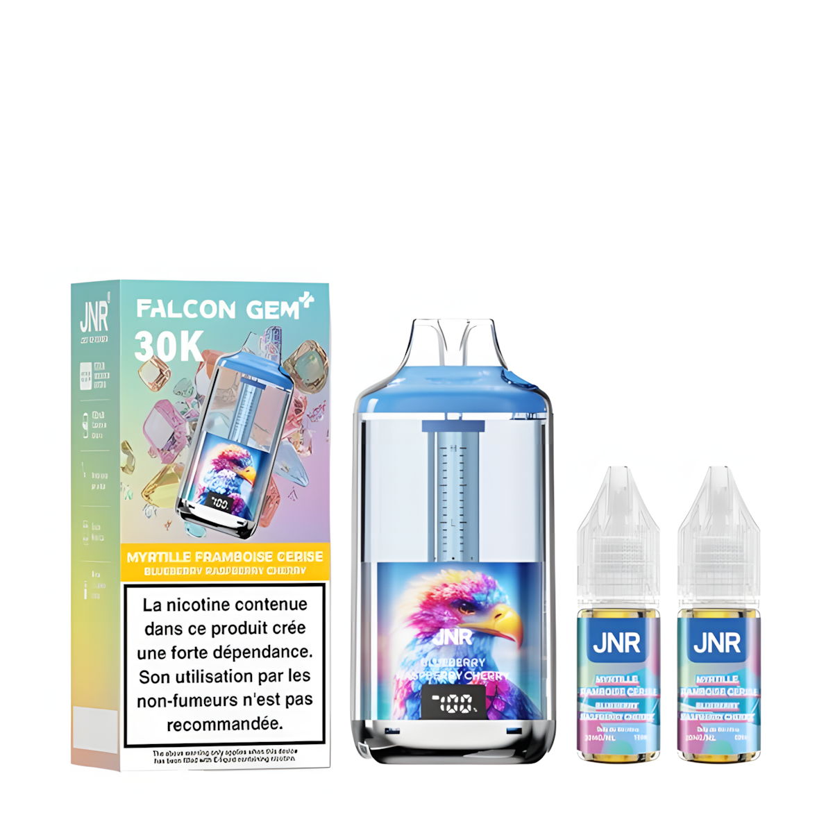 JNR Falcon Gem+ Myrtille Framboise Cerise 20mg