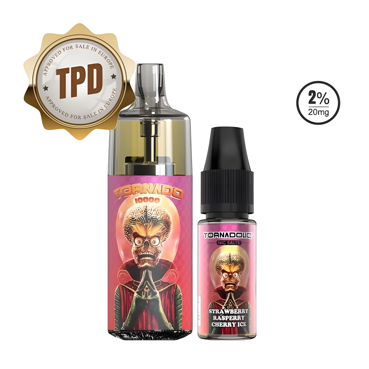 Puff Tornado 10000 Fraise Framboise Cerise Glacée rechargeable Puff Tornado 10000