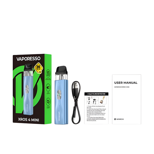 Pod Vaporesso XROS 4 Mini 1000mAh cartouche 3ml pack complet avec accessoires