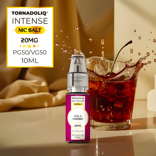 flacon nic salt Cola Cherry Tornadoliq Intense 20mg boisson cola cerise