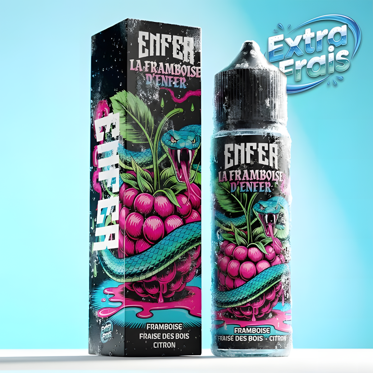 flacon e-liquide framboise fraîche citron Tornapuff