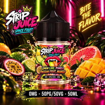 Flacon e-liquide Strip Juice Citron Citron Vert Pomelo Passion Mangue 50ml 0mg sans nicotine Space Fruit
