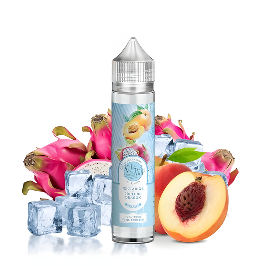 Vapeur fruitée juteuse avec bouteille Nectarine Fruit du Dragon Frais