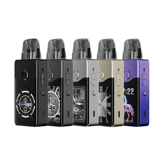 Pod Voopoo Vinci E120 – visuel officiel avec montre et texte