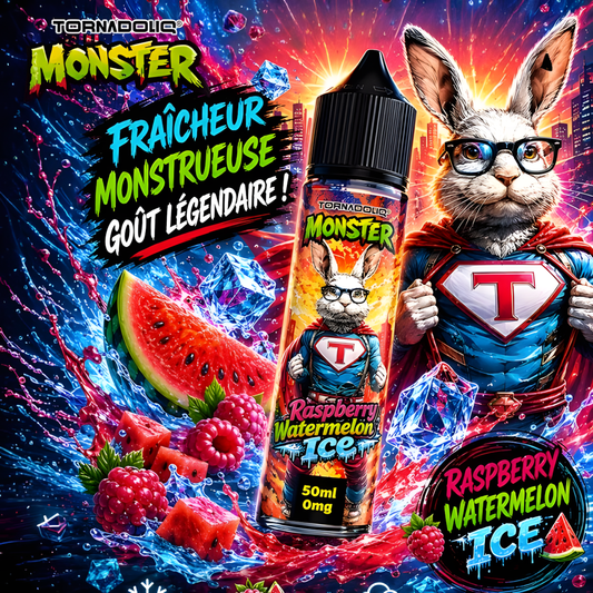 E-liquide Raspberry Watermelon Ice Monster Tornadoliq 50ml framboise pastèque