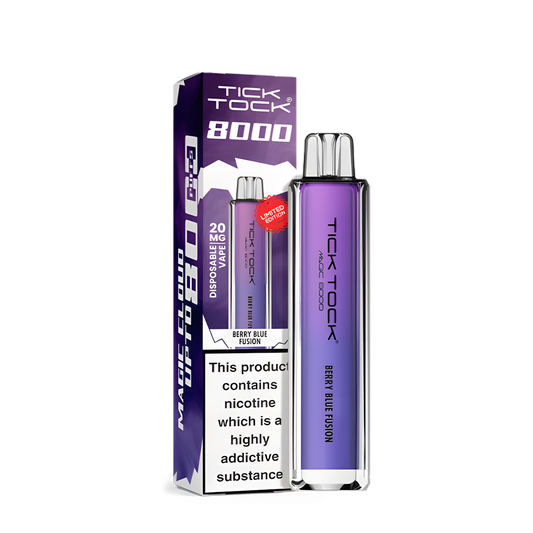 Puff Tick Tock 8000 Baies Bleues Fusion | Cigarette Électronique Rechargeable