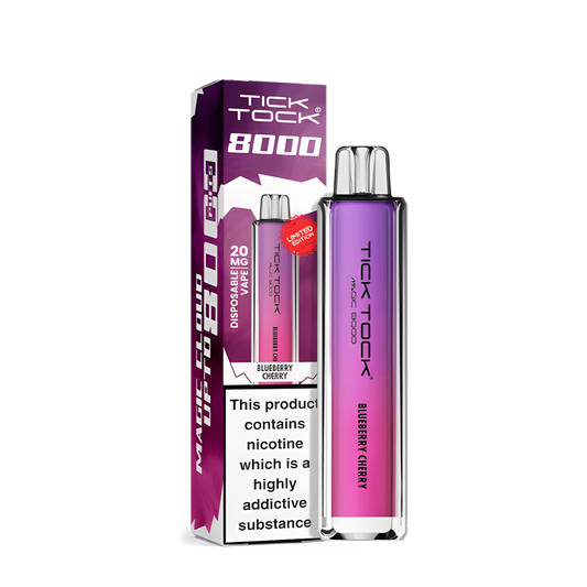 Puff Tick Tock 8000 Myrtille Cerise | Cigarette Électronique Rechargeable