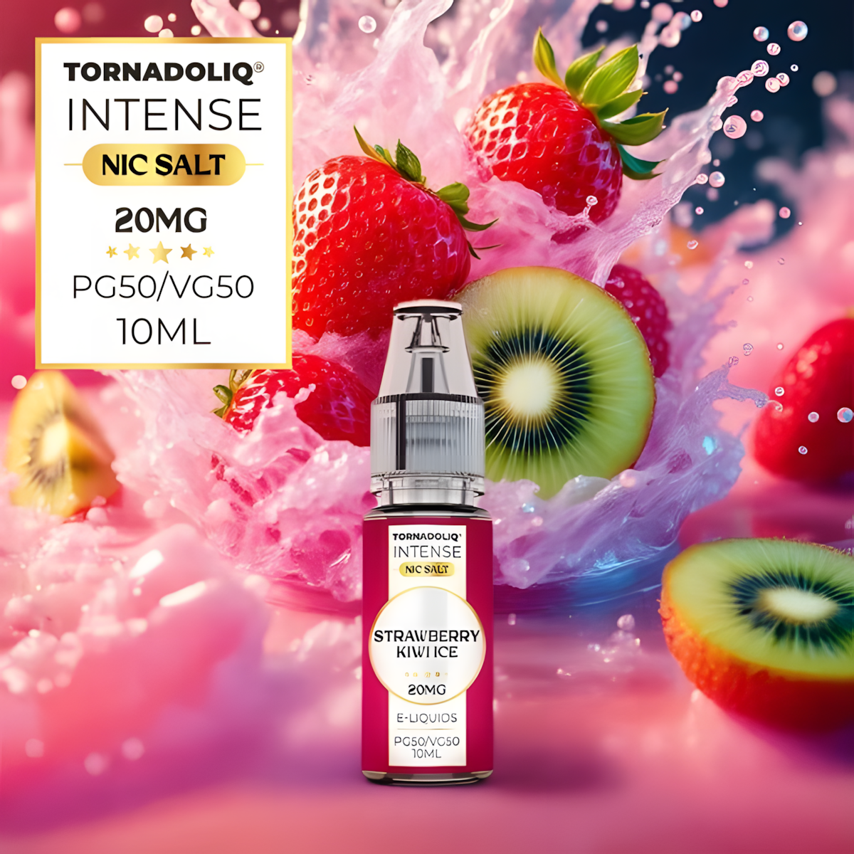 Flacon e-liquide 10ML TornadoLiq Fraise Kiwi Glacé