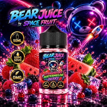 Flacon e-liquide Bear Juice Fraise Pastèque Fruits Rouges 50ml 0mg sans nicotine Space Fruit
