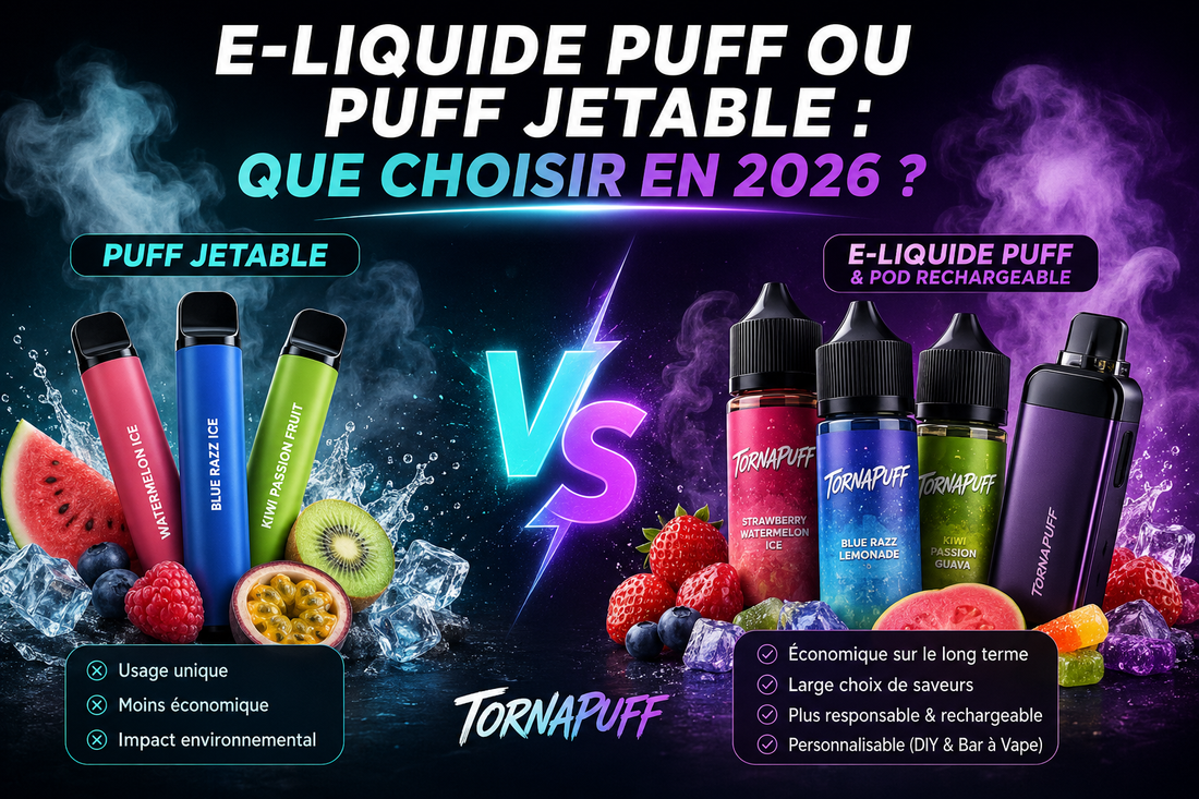 E-liquide puff ou puff jetable alternative rechargeable 2026