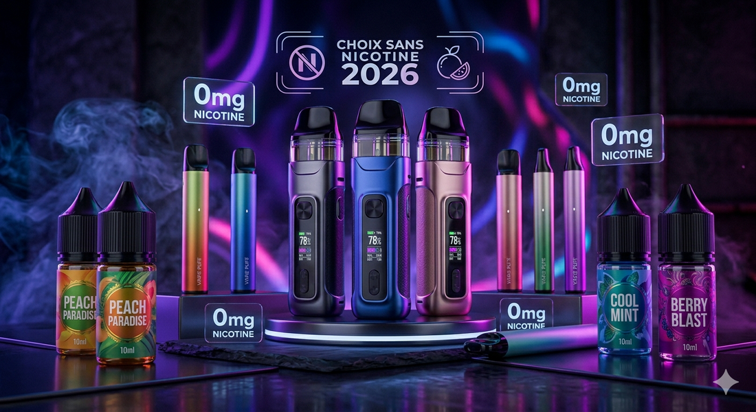 Puff sans nicotine 0 mg avec e-liquide sans nicotine et pod rechargeable pour vapoteurs adultes