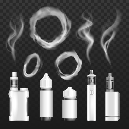 Personne qui vapote une puff longue durée avec des nuages de vapeur.