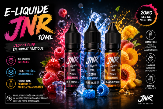 E-liquide JNR 10ml saveurs fruitées pour pod rechargeable adulte