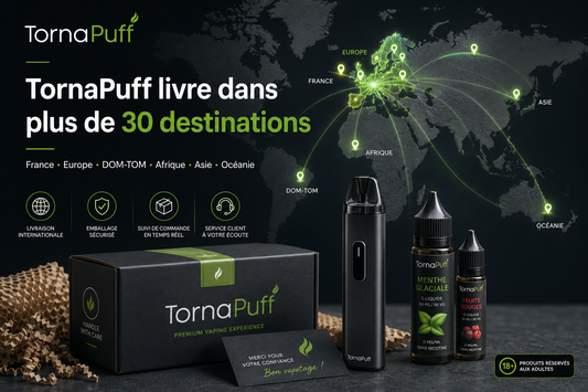 Carte des destinations internationales desservies par TornaPuff