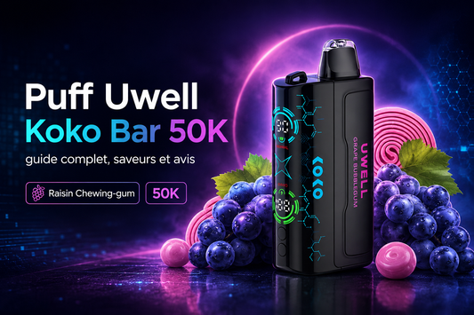 Puff Uwell Koko Bar 50K rechargeable 50000 bouffées - guide complet saveurs TornaPuff