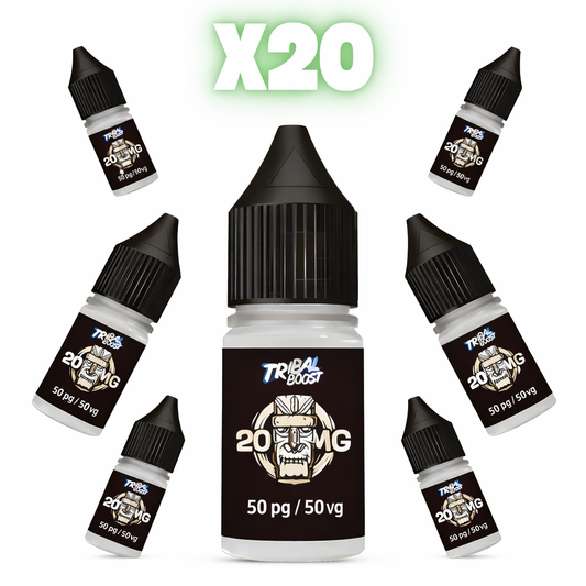 lot 20 boosters nicotine 50 50 20mg 10ml