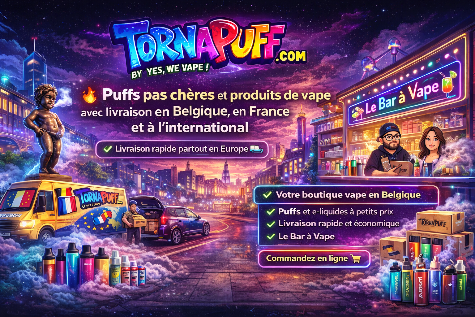 Puffs pas chères et produits de vape avec livraison en belgique et en france