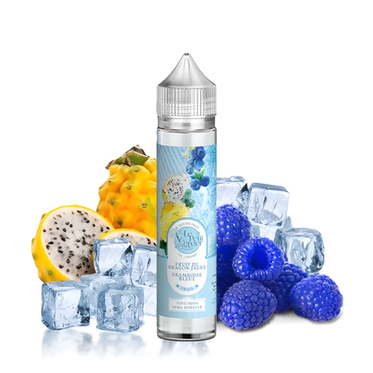 fruit du dragon jaune et framboise bleue frais