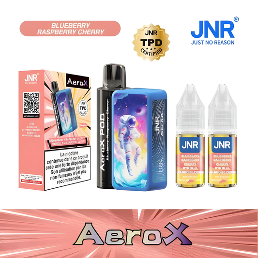 Vape fruitée myrtille, framboise et cerise JNR Aero X