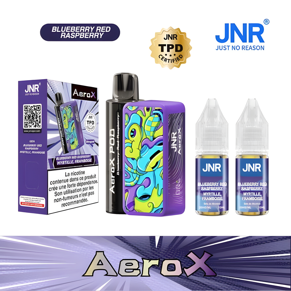 Puff JNR Aero X 32K 20mg Myrtille Framboise