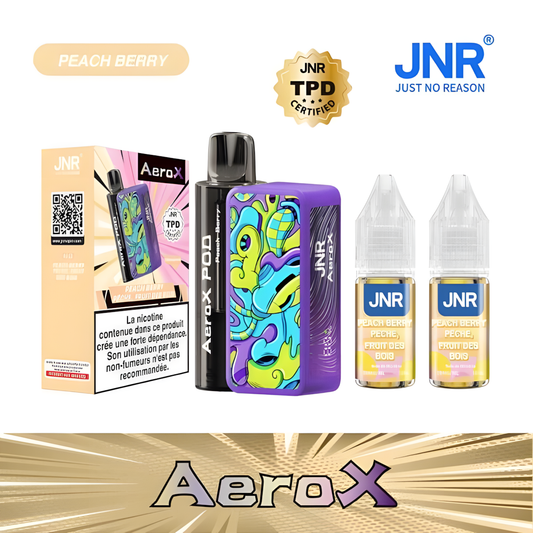 Vape fruitée pêche et fruits des bois JNR Aero X