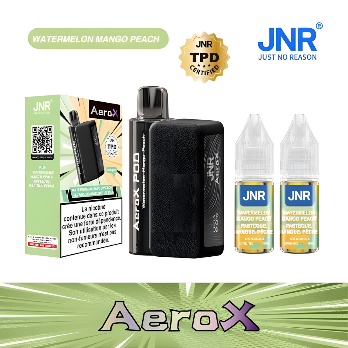 Puff JNR Aero X 32K 20mg Pastque Mangue Pche | E-Liquide Puff  TornaPuff