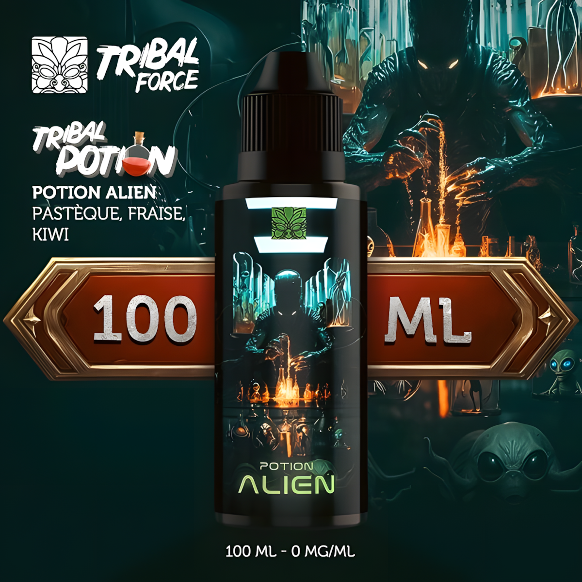 potion alien tribal force 100ml pasteque fraise kiwi