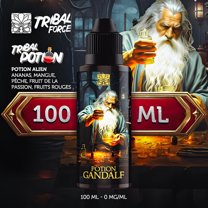 potion gandalf tribal force 100ml peche ananas mangue passion fruits rouges