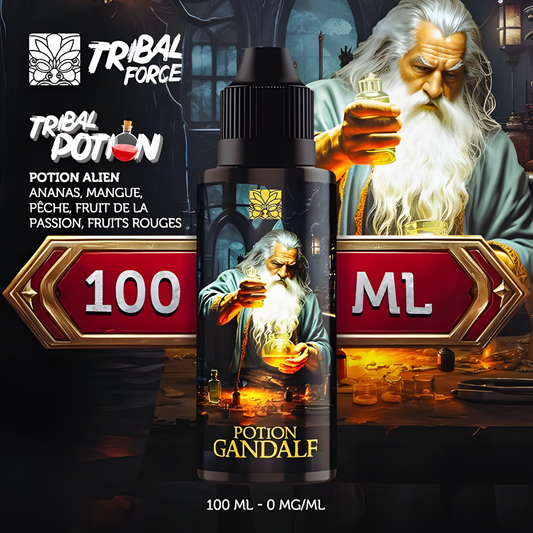 potion gandalf tribal force 100ml peche ananas mangue passion fruits rouges