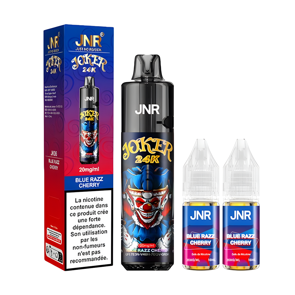 Kit Vape 20mg Nicotine Cerise Framboise Bleue