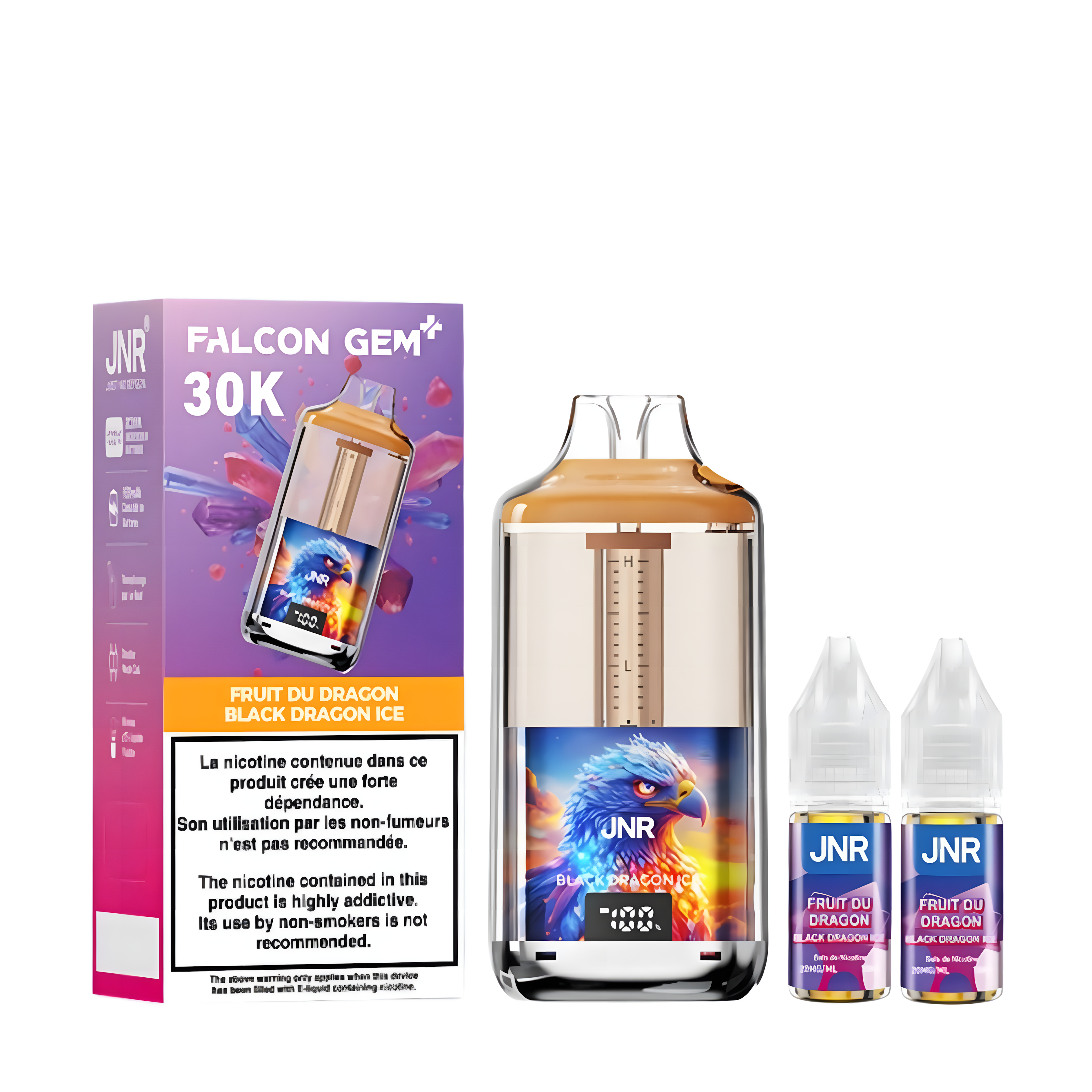 Puff JNR Falcon Gem+ 30K Fruit du Dragon Noir Glace 20mg TornaPuff Puff JNR Falcon Gem+ 30K Fruit du Dragon Noir Glace 20mg TornaPuff