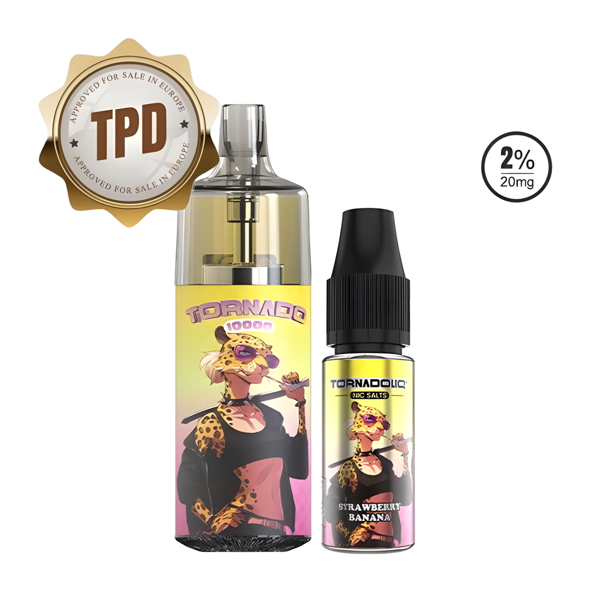 Cigarette Electronique 10000 Puffs Saveur Fraise Banane