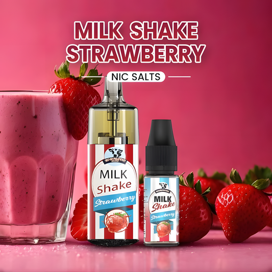 E-liquide Sels de Nicotine Goût Milkshake Fraise Crémeux