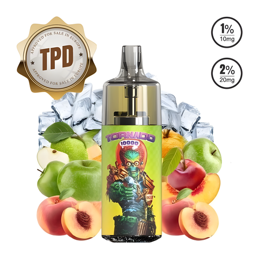 Puff Tornado 10000 Pomme Pêche Glacée 10000 taffs intense fruité