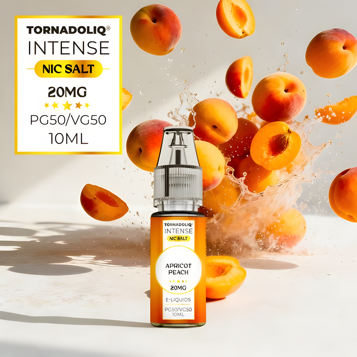 Flacon e-liquide 10ML TornadoLiq Abricot Pêche Fruité