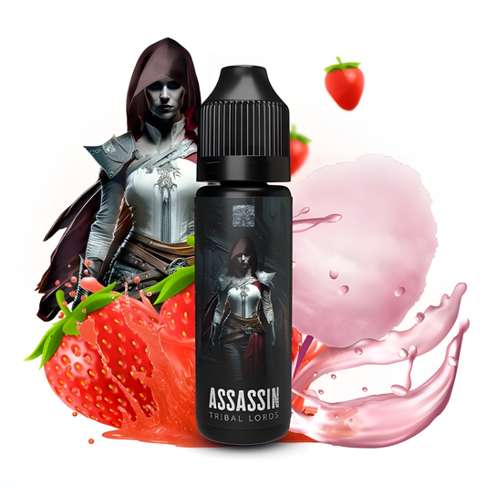 E-liquide Assassin 50ml Tribal Lords saveur barbe à papa fraise gourmande