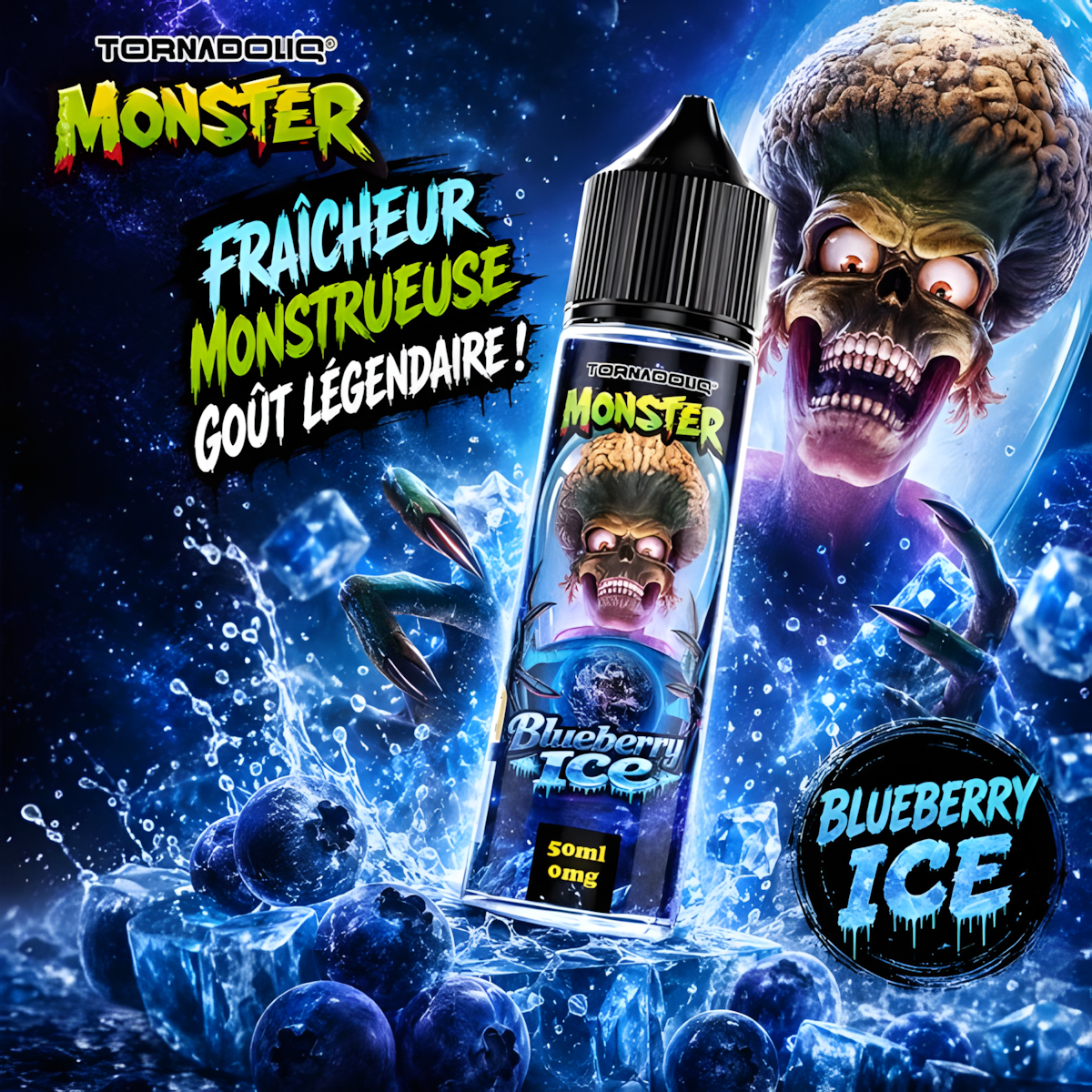 E-liquide Blueberry Ice Monster Tornadoliq 50ml myrtille fraîche