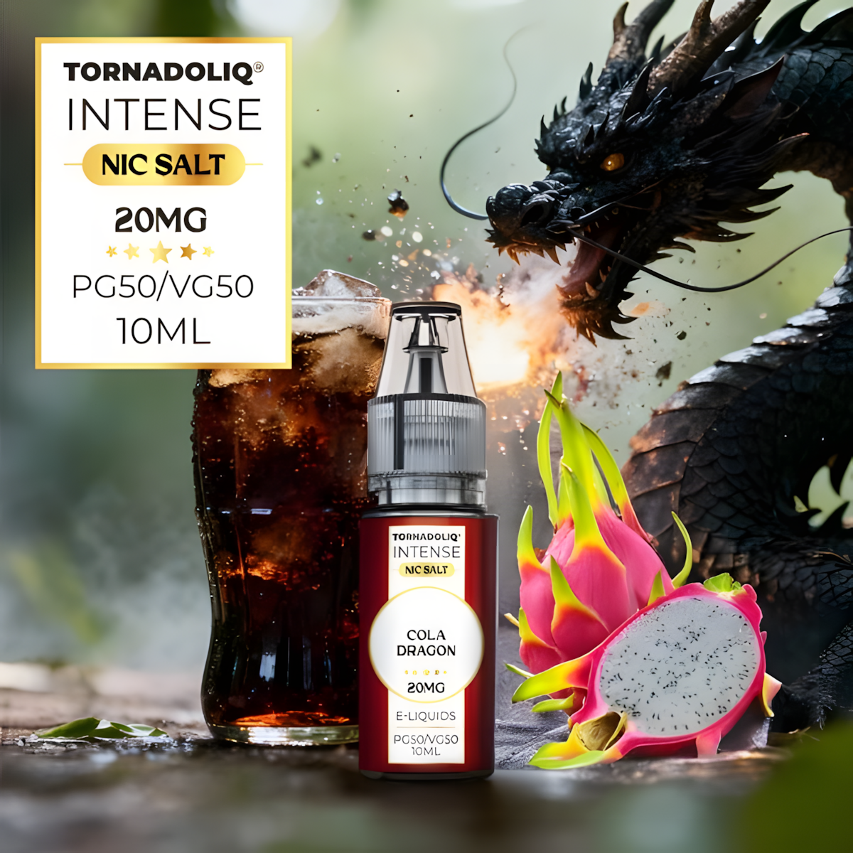 Flacon e-liquide 10ML TornadoLiq Cola Fruit du Dragon