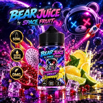 Flacon e-liquide Bear Juice Fruit du Dragon Violette Limonade 50ml 0mg sans nicotine Space Fruit