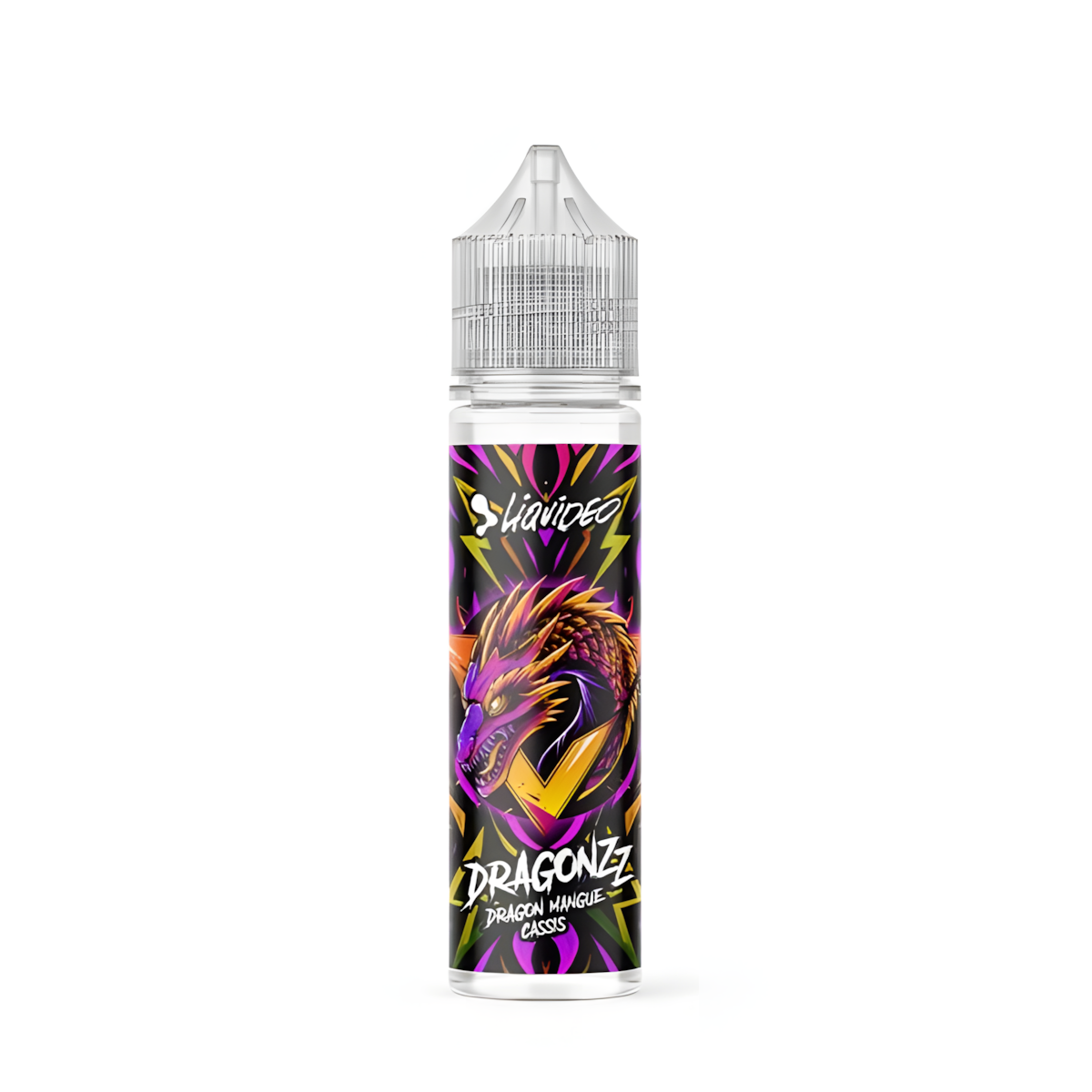 E-liquide fruité sans nicotine saveur mangue et cassis