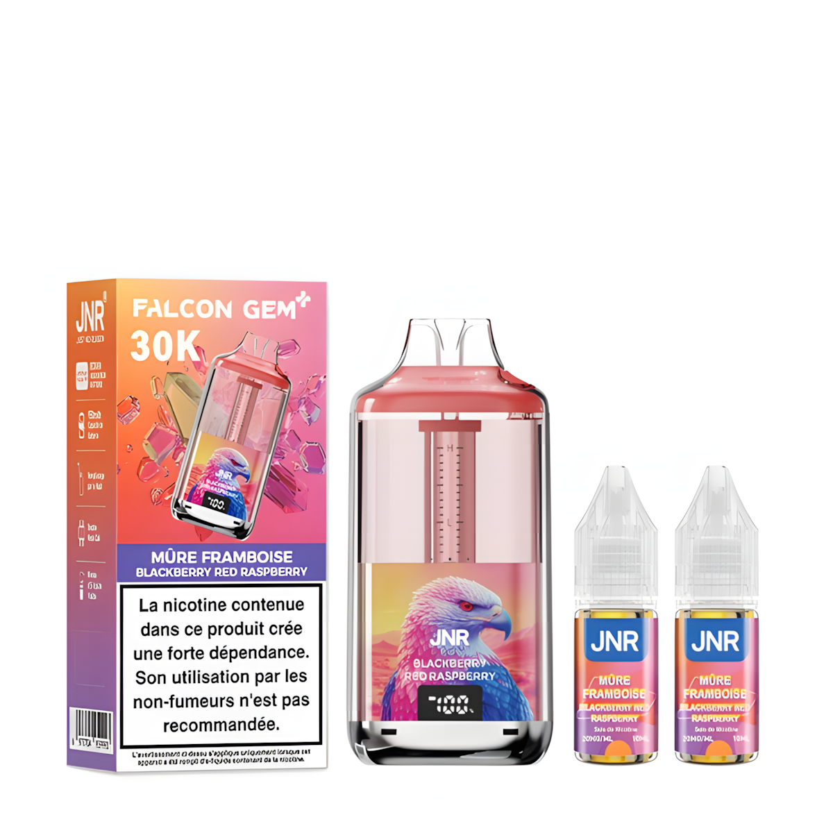 Pod JNR Falcon Gem+ 30K 20mg Mûre Framboise