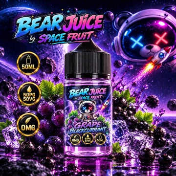 Flacon e-liquide Bear Juice Raisin Cassis 50ml 0mg sans nicotine Space Fruit