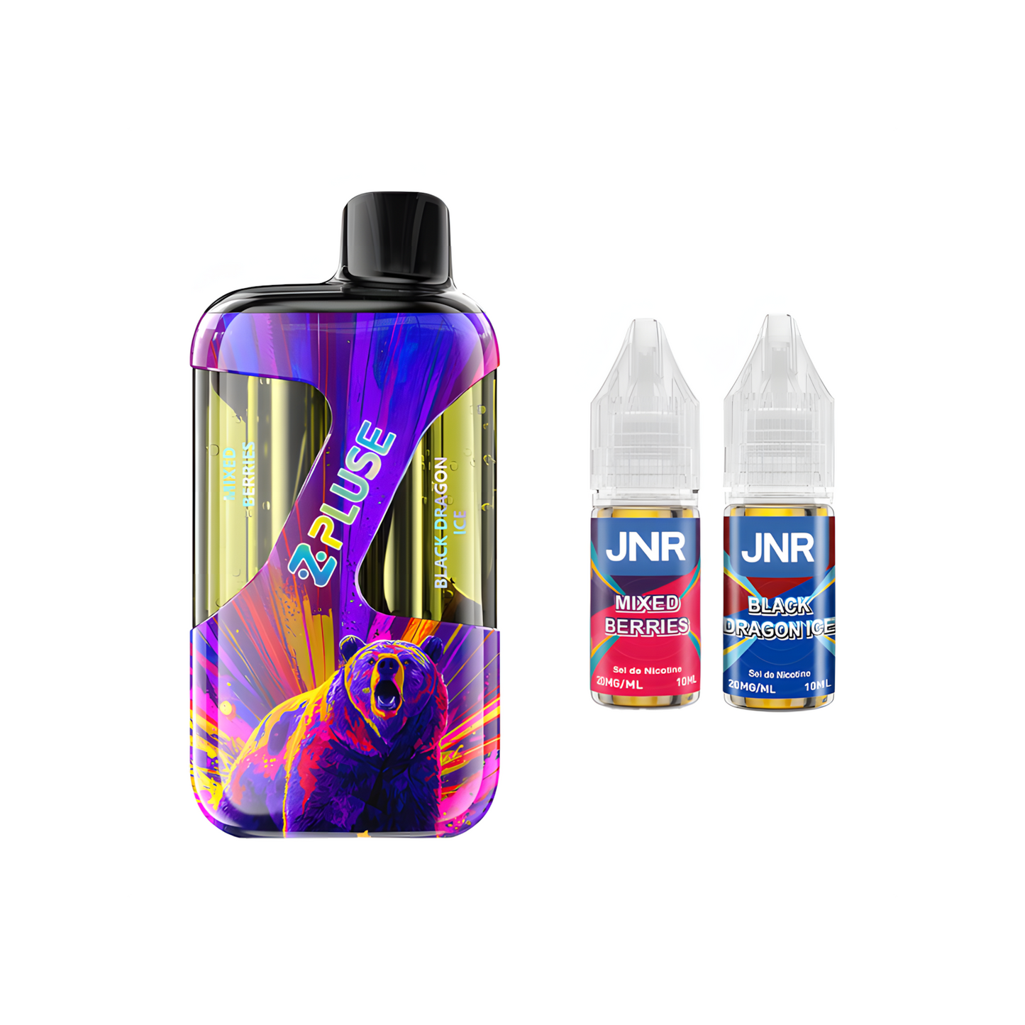 Kit JNR ZPluse 42000 Baies Mélangées et Fruit du Dragon Noir Glacé 20mg