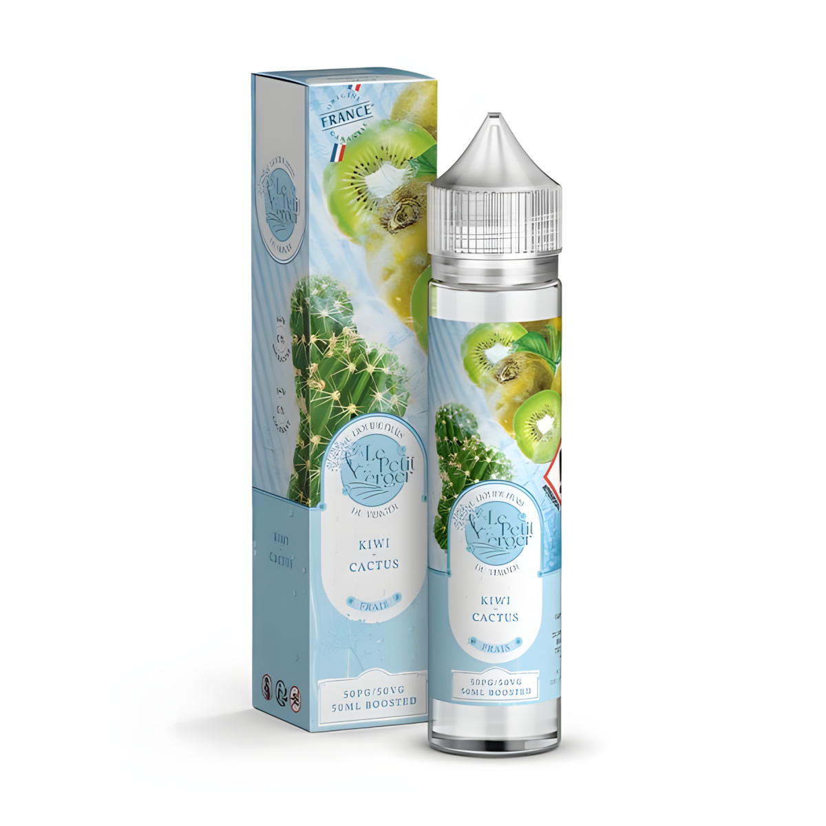 Gros plan bouteille Kiwi Cactus Frais sans nicotine