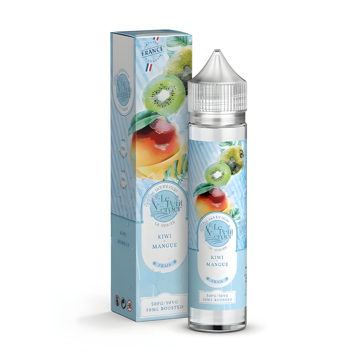 Gros plan bouteille Kiwi Mangue Frais sans nicotine