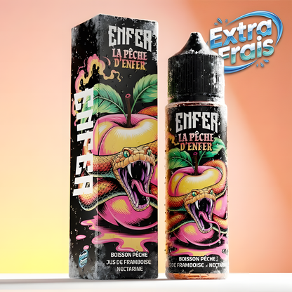 flacon e liquide fruité pêche framboise